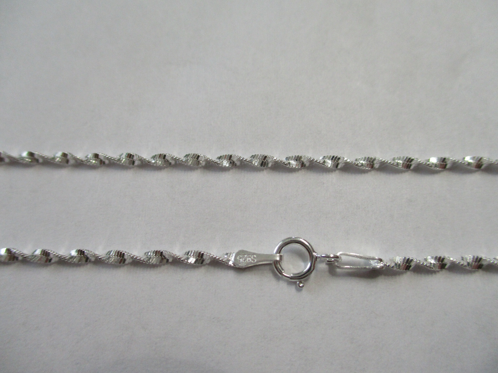 Sterling Silver Chain 2mm twisted Italy 925 silver 18 Inches Italy FREE SHIPPING