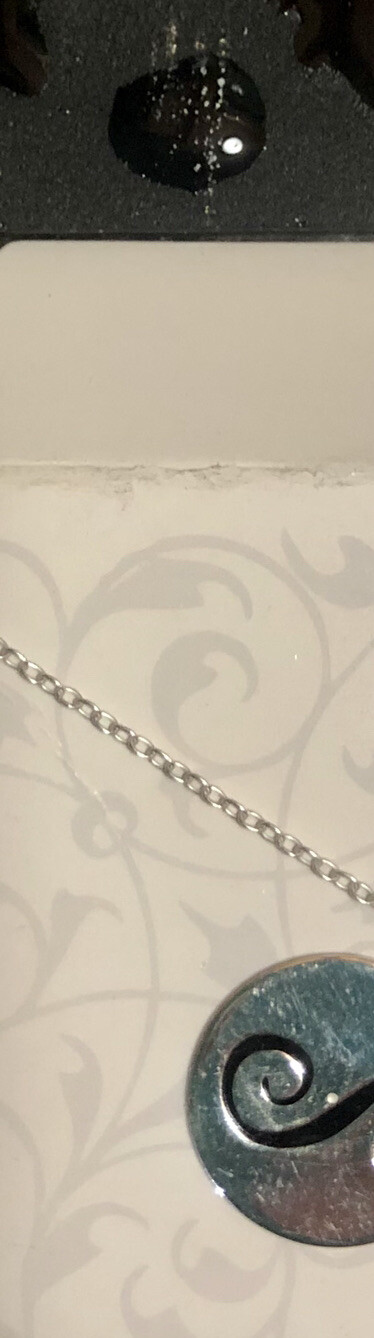 Sterling Silver 925 Pendant Cursive Monogram “S” Necklace Chain tested US Seller