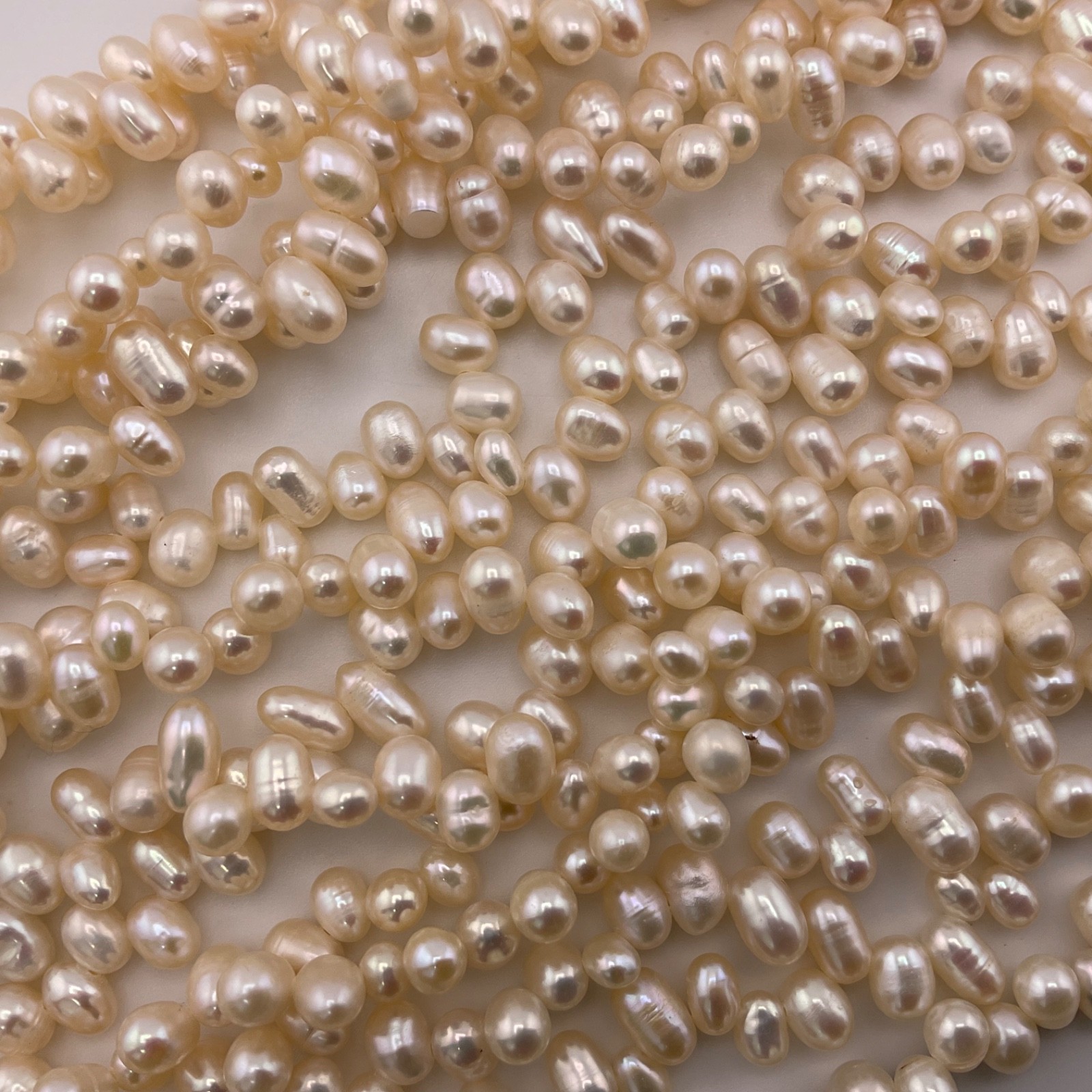 Vtg Freshwater Pearl Multi Strand Necklace 925 Gold Vermeil Filigree Clasp 18.5”
