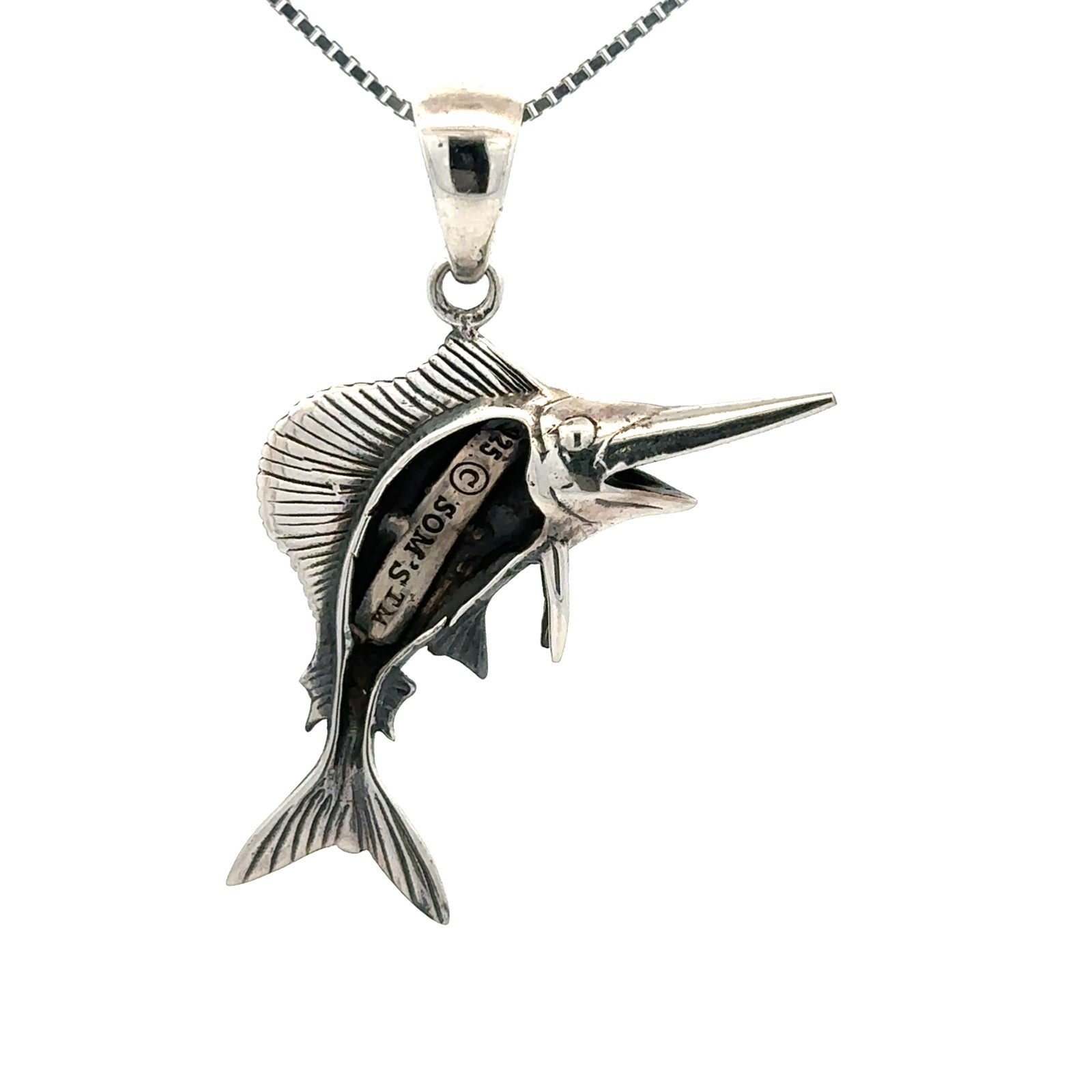 Sterling Silver Sailfish Pendant (1 1/2 X 1 1/2 Inch)