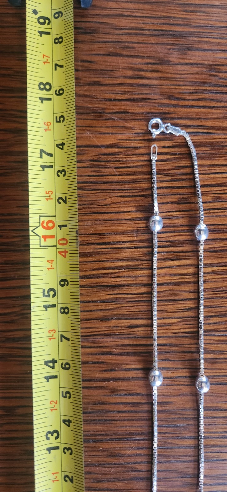 925 sterling silver ball bead, Station Necklace