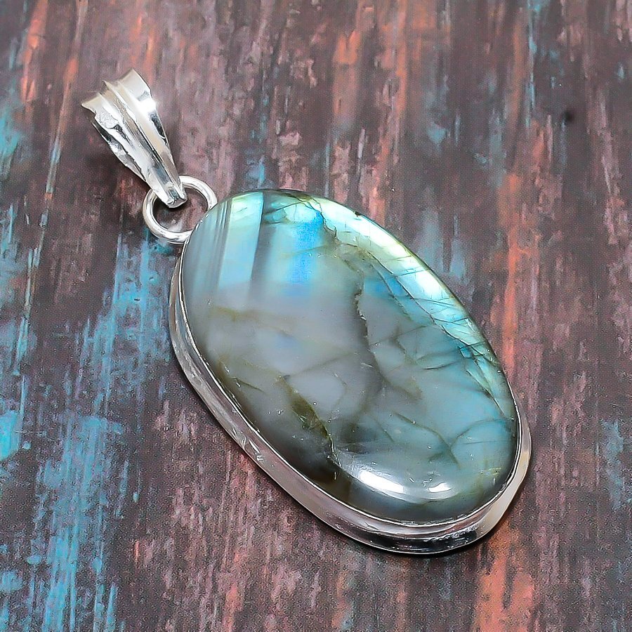 Labradorite Gemstone Handmade Gift Jewelry Pendant 2.48″ i741