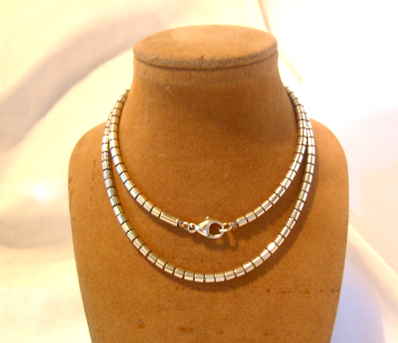 Necklace Silver 925 Fancy Link German Friedrich Binder 2002 Vintage 17 3/4″ L