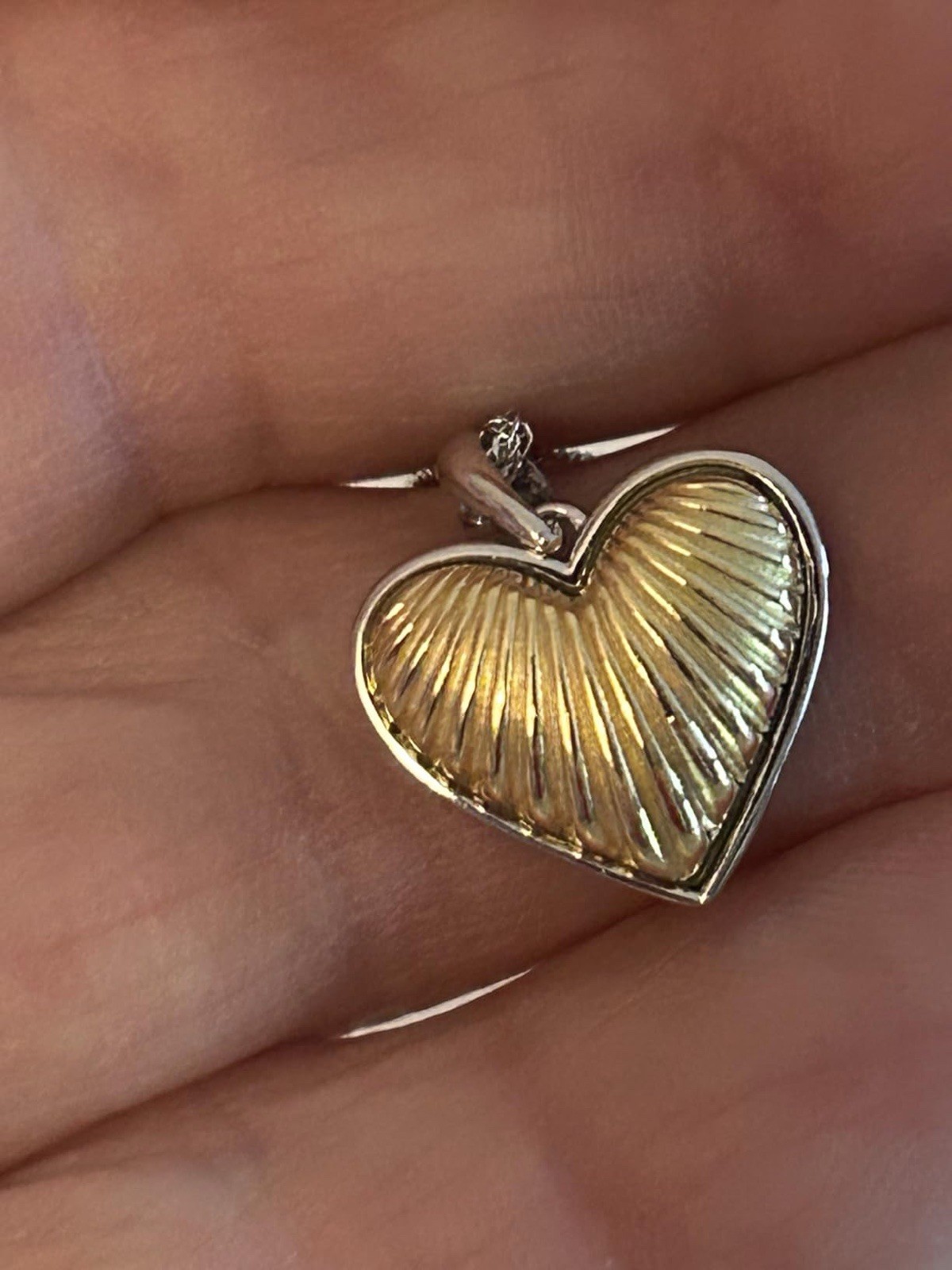 925 Solid Sterling Silver Heart Pendant Necklace