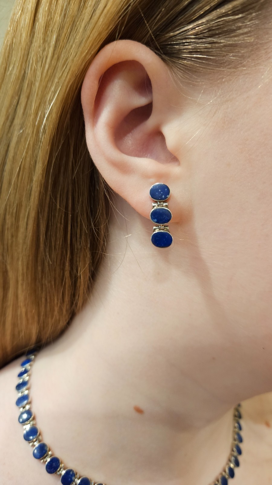 Cristina Sagredo 950 Silver & Chilean Lapis Lazuli Necklace & Earring Set