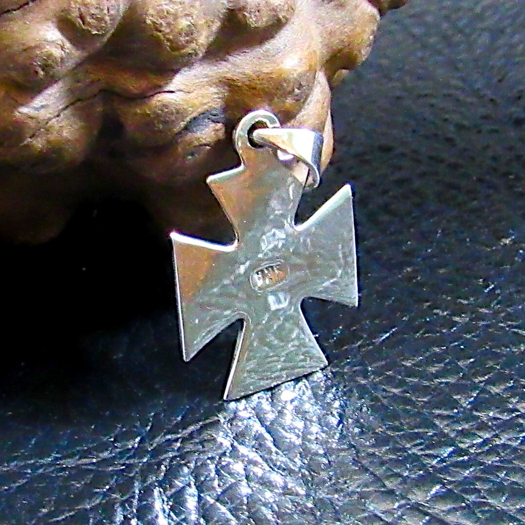 Handcrafted Solid 925 Sterling Silver Iron Cross (Croix Pattee) Pendant
