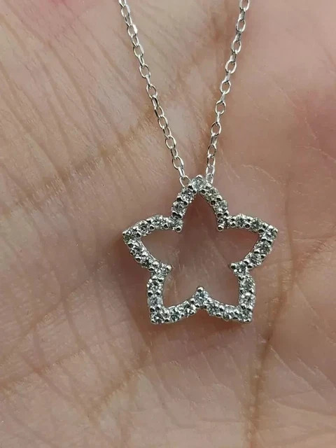 Women’s Flower 1Ct Round Cut Lab Grown Diamond Pendant Chain 925 Sterling Silver