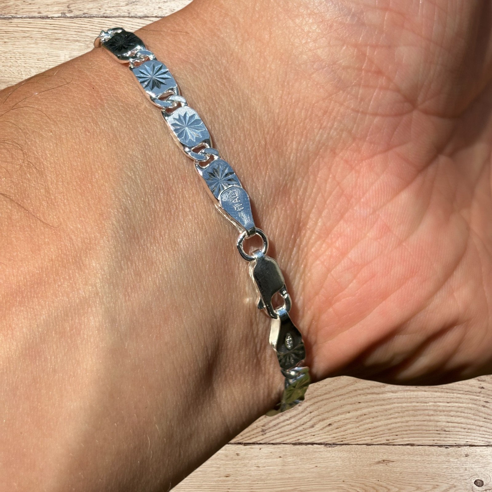 5mm Valentino Link Bracelet – Real Solid 925 Sterling Silver MADE IN ITALY