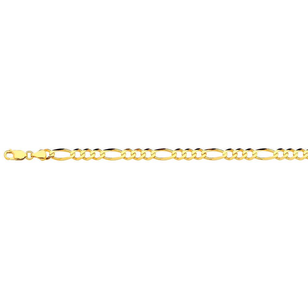 14k Yellow Gold 2mm-6.5mm Solid Figaro Chain Necklace Bracelet Size 7″ – 30″
