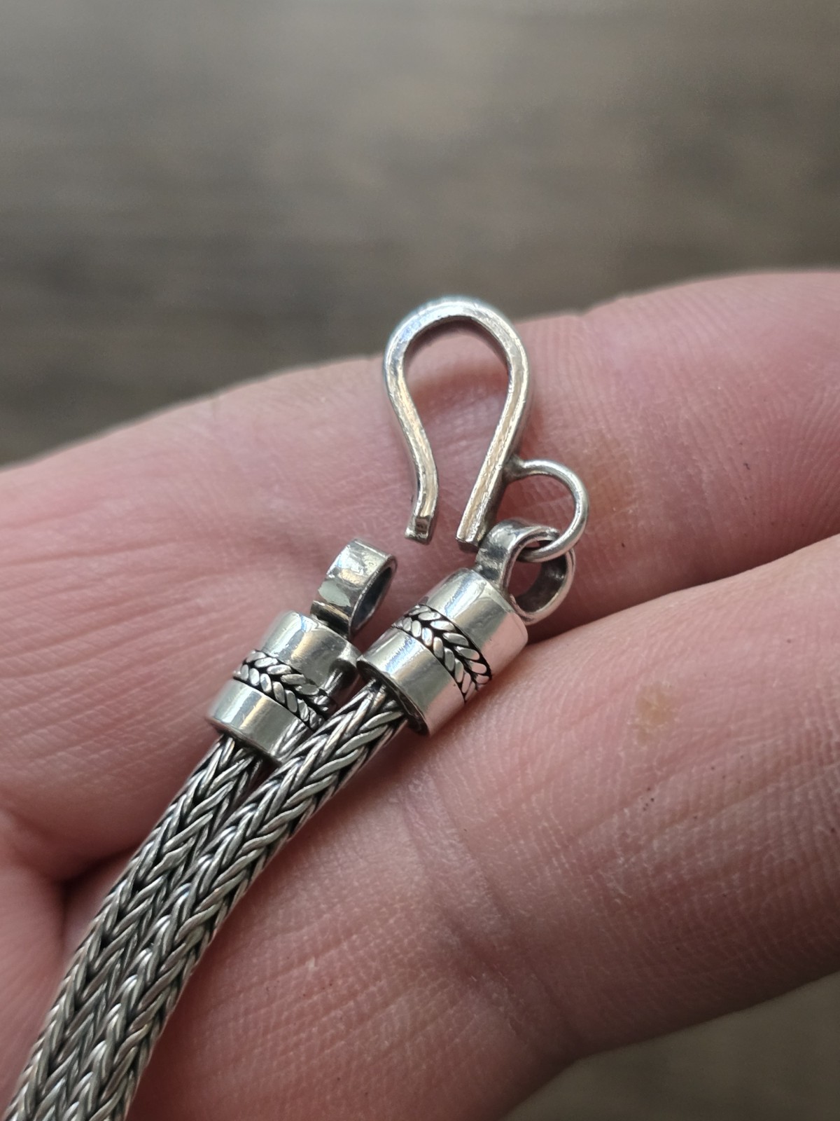 Sterling Silver Wheat Chain Lariat pendant necklace 16″ choker Collar S-hook