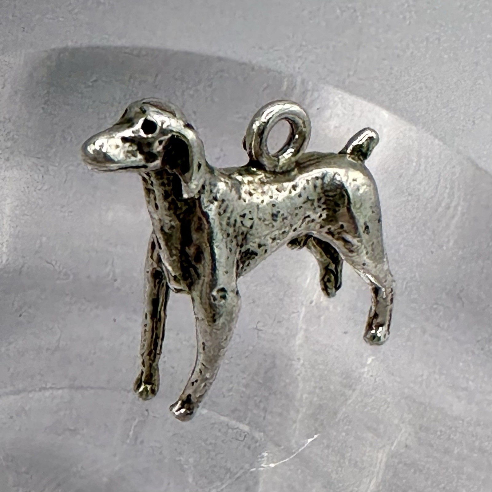 German Shorthaired Pointer Dog Charm Pendant 3D Figural Sterling Silver Hunting