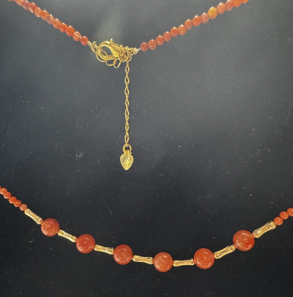 Natural nanhong agate jade necklace 2.5-6mm 17”-19” New in box free shipping