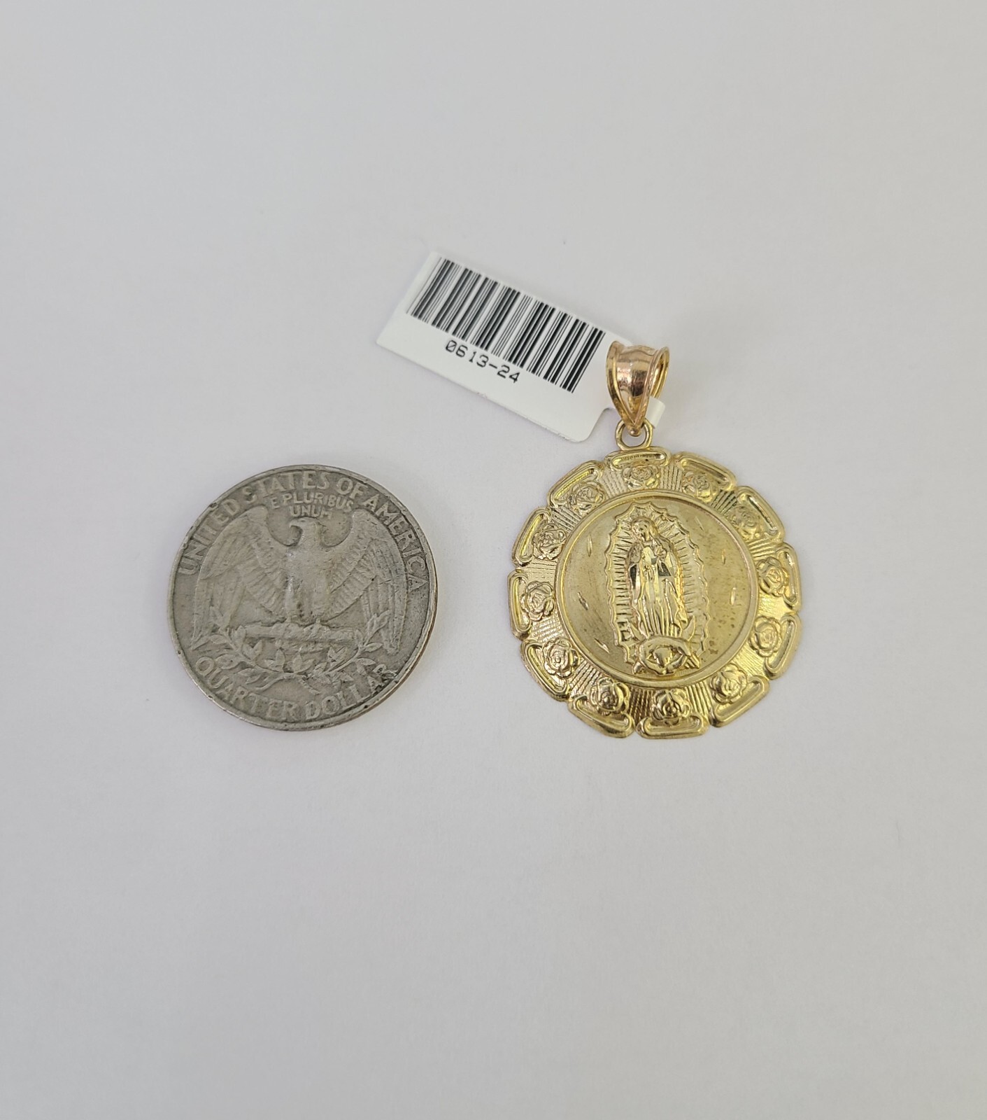 10k Virgin Mary Charm Pendant REAL 10Kt Religious Yellow Gold Genuine