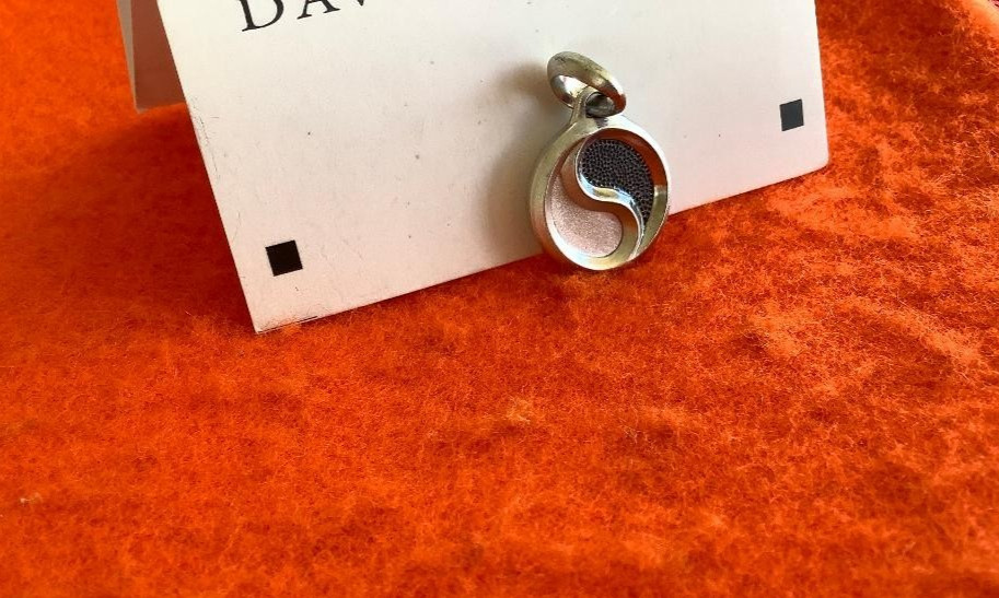 David Yurman Yin & Yang Amulet Enhancer Black Sterling Silver 925