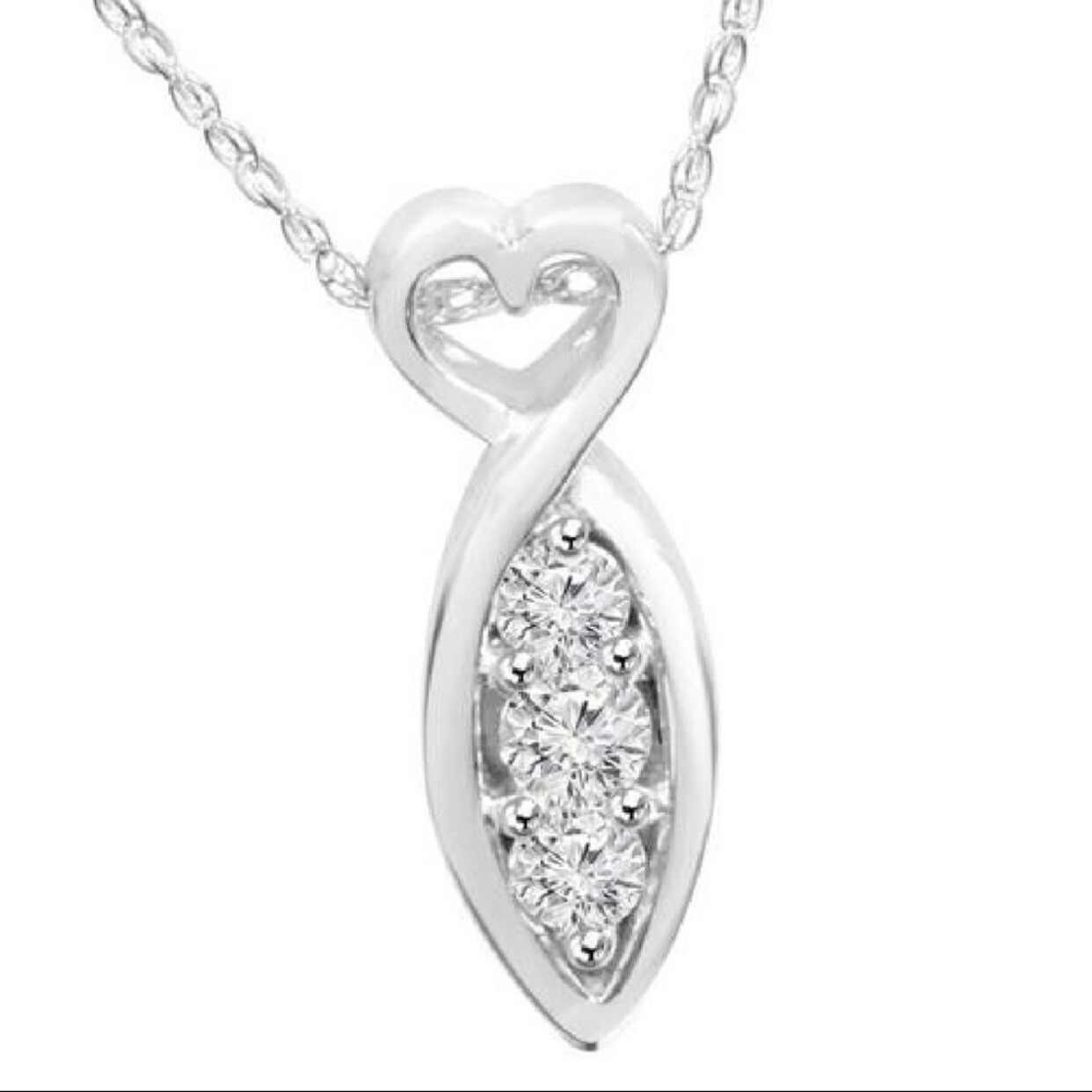 NEW Pompeii3 Women’s White Gold and Diamond Past Present Future Pendant