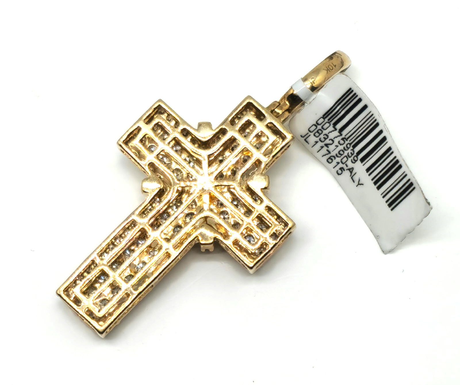 Solid Real 10K Yellow Gold 2.5 Ct Genuine VS/SI Clarity Diamond CROSS Pendant