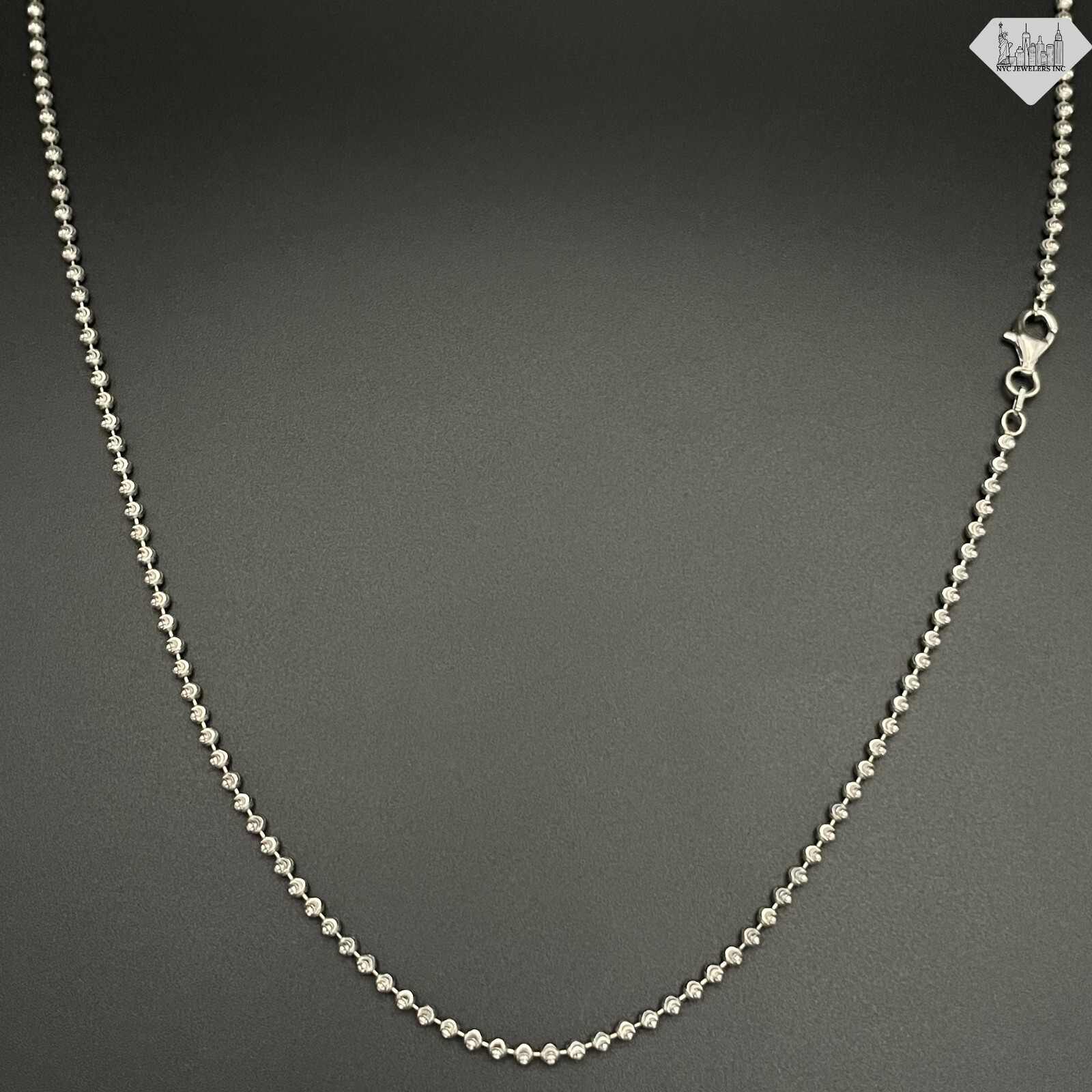 Italian Solid Sterling Silver Bead Ball Chain Necklace 925 Silver Chain Unisex