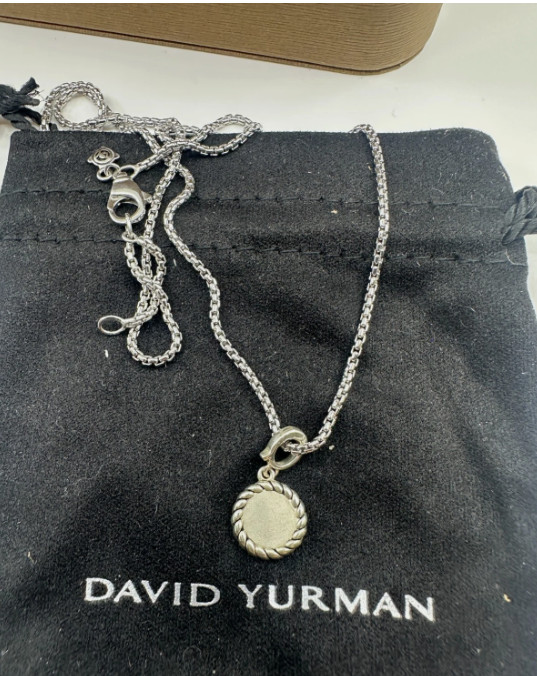 925 Silver David Yurman Evil Eye Amulet with Necklace
