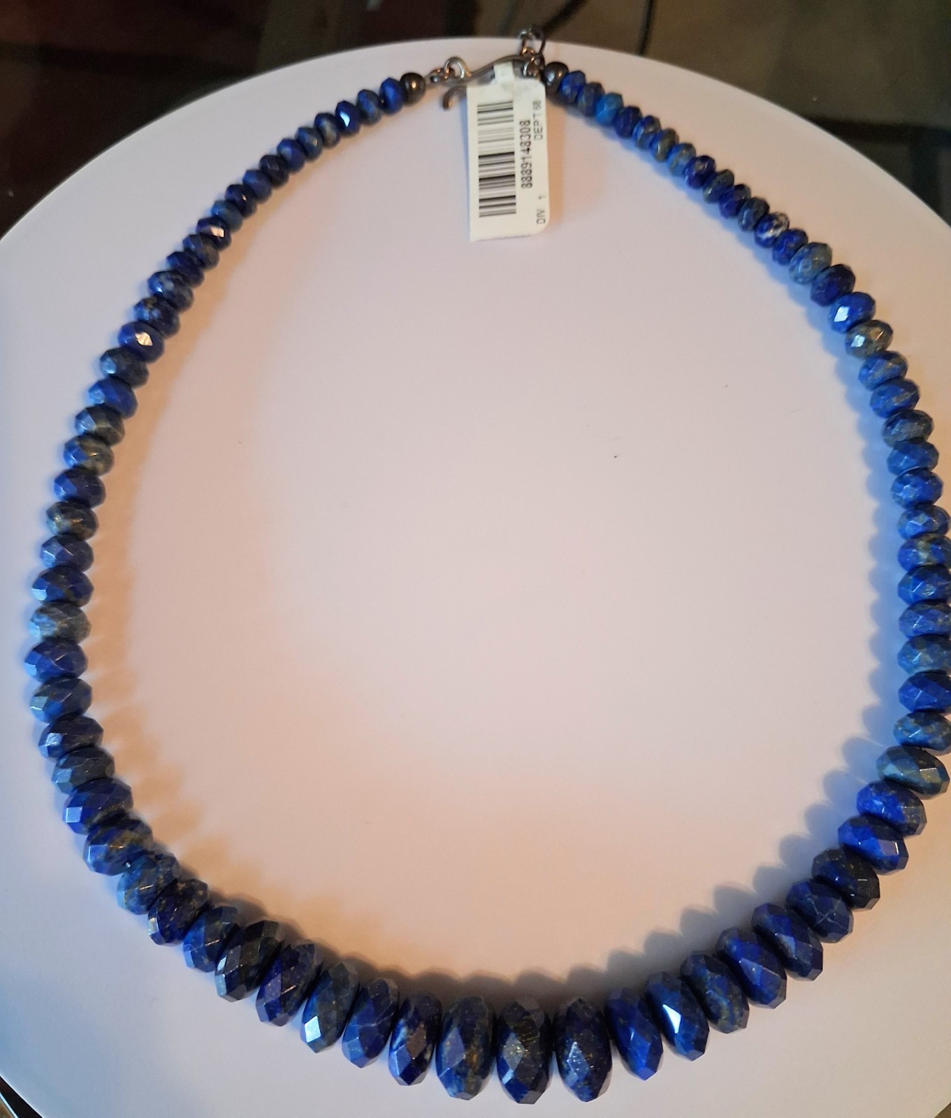 Jay King Sterling Silver Lapis Graduated Bead Necklace-!8 in-NWT-Orig. $189.75