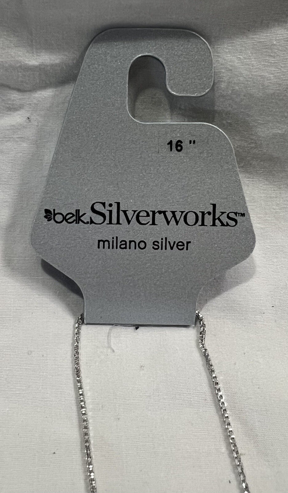 16” Sterling Silver Box Chain Necklace Bell Silver Works Milano Silver New