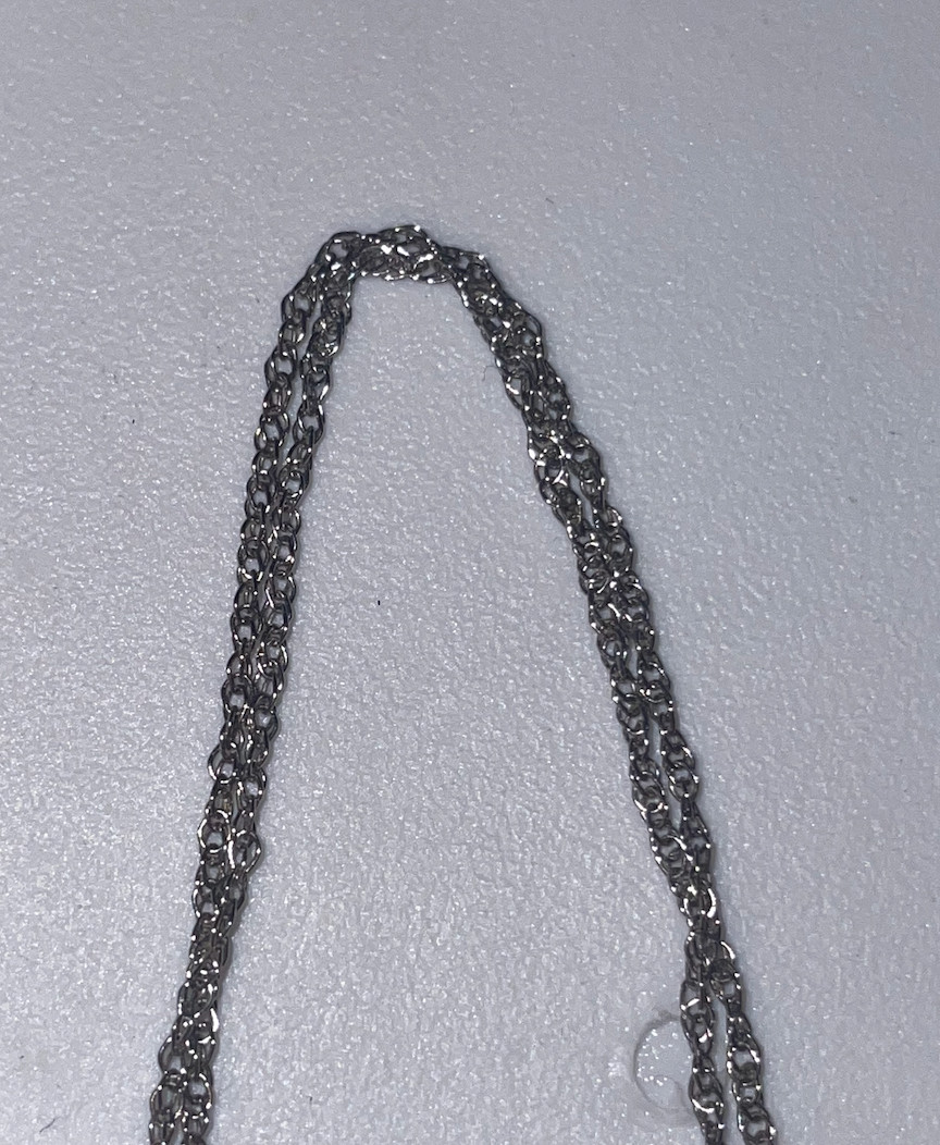 925 Sterling Silver with Black & White Diamonds Twist 18″ Pendant Necklace