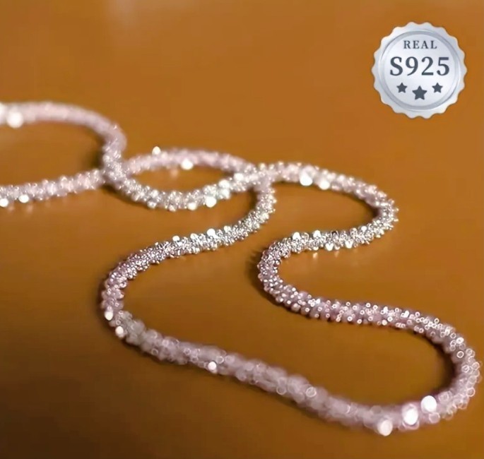 925 Sterling Silver 22 inch Diamond Cut Sparkle Rope Chain Necklace 2mm Chain