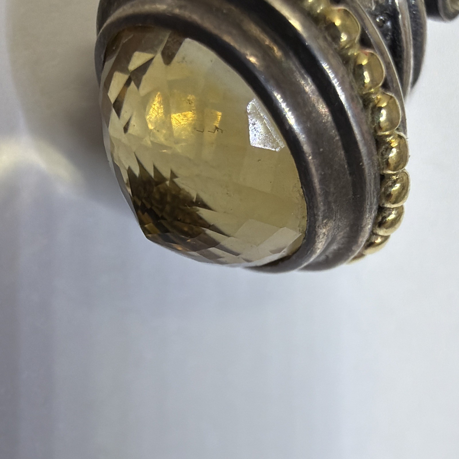 Lagos Caviar 18k Gold & Sterling Silver Pendant – Citrine