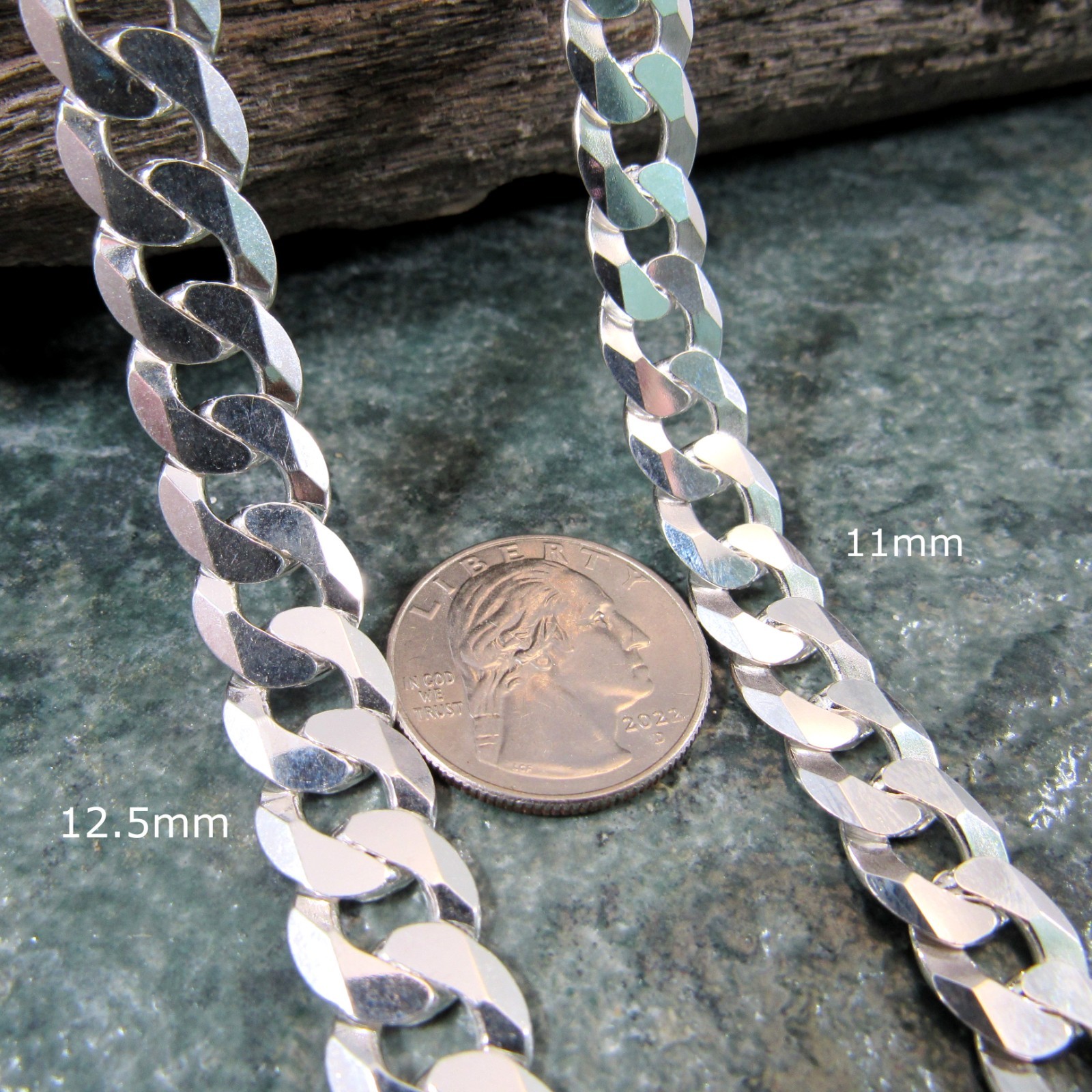 Solid 925 Sterling Silver Italian Curb Link Chain, Men’s Bracelet or Necklace