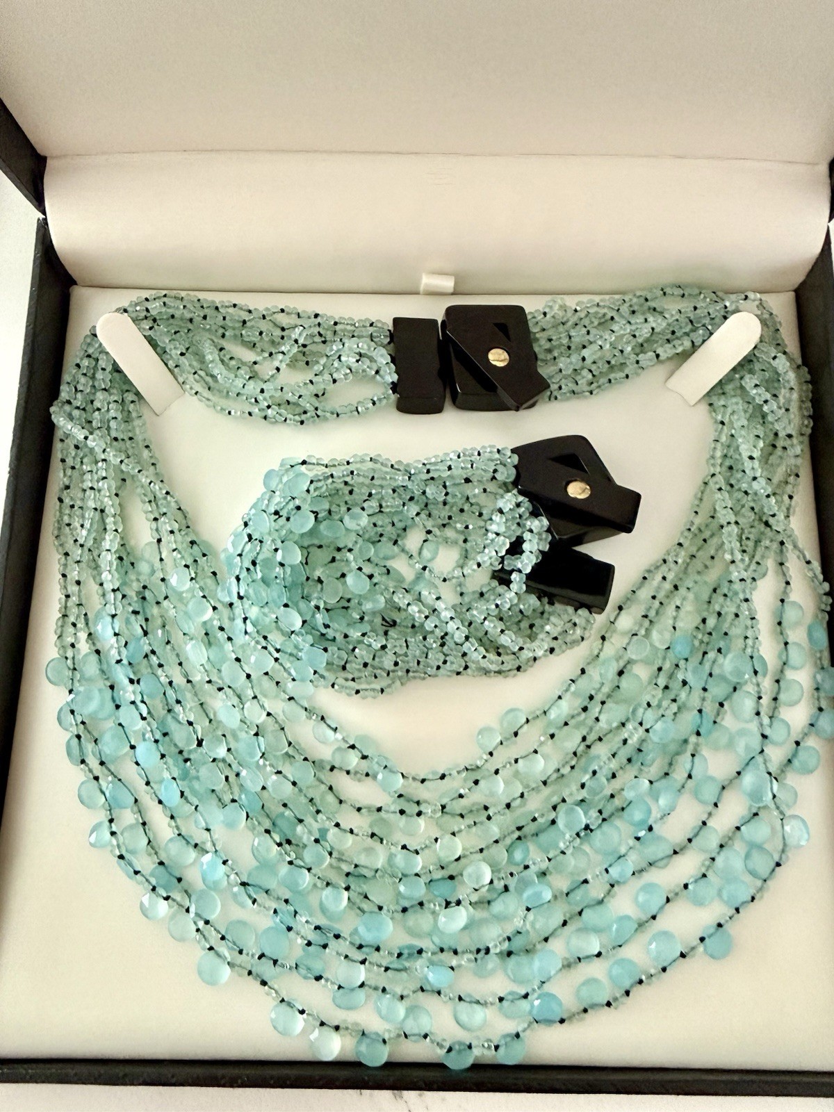 EvaNueva Fine Italian Handcrafted Jewelry Strand Necklace &Bracelet