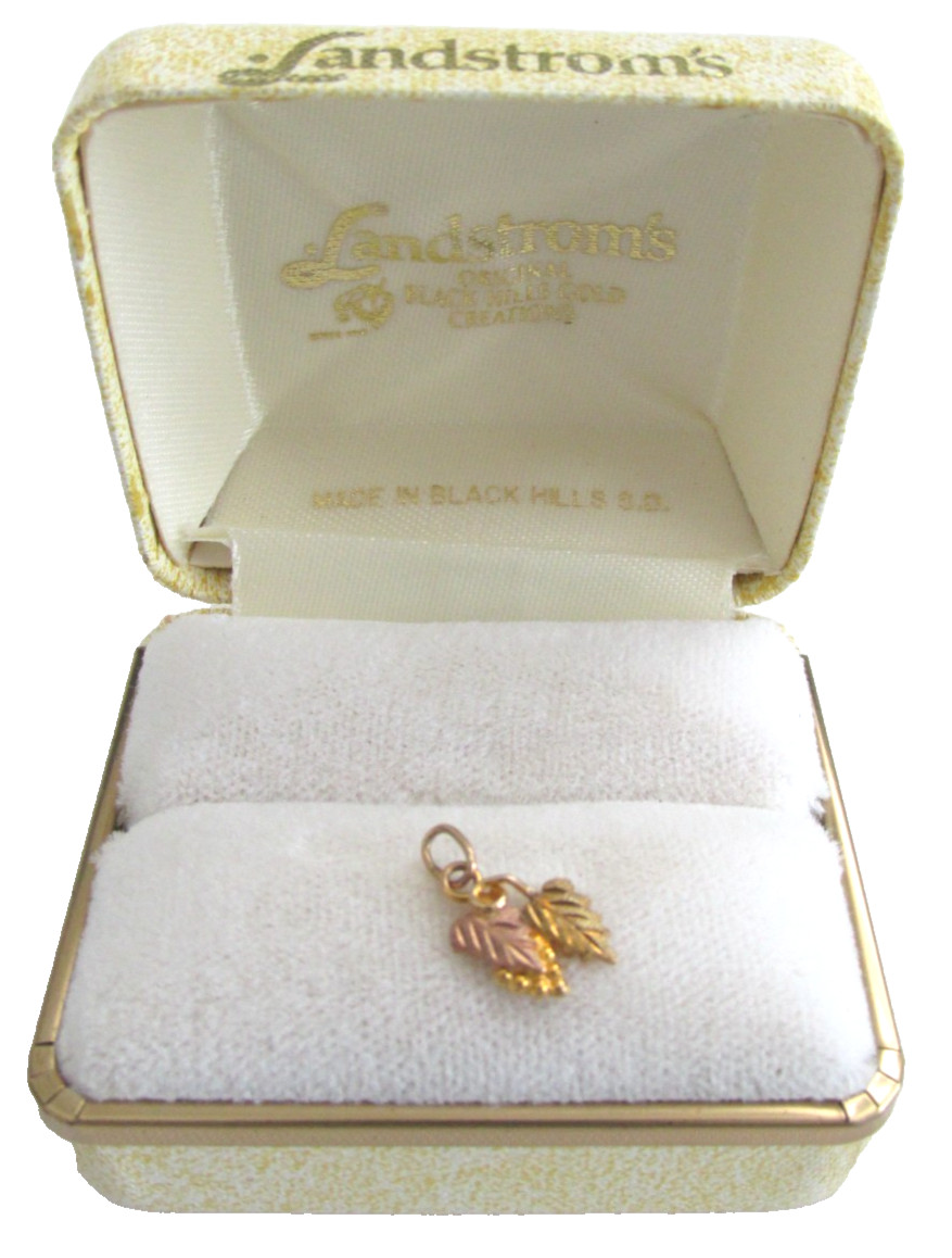 Landstrom’s Black Hills Gold Creations 10K Multi-tone Gold Grape Leaf Pendant