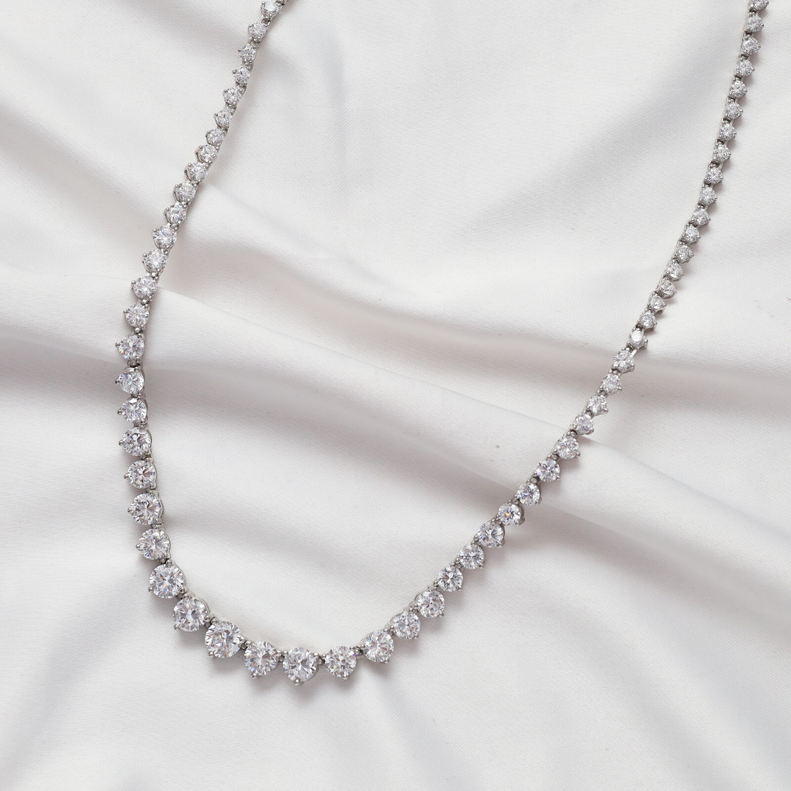 7.00 Cttw GIA Authentic Round Real Diamond 16″ Tennis Necklace Lab Grown