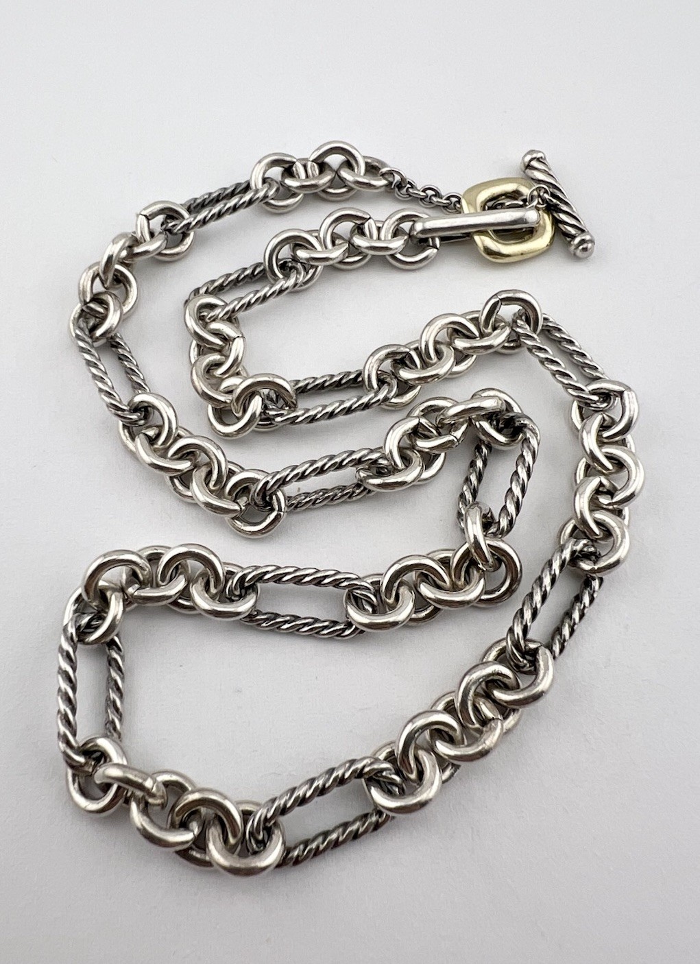 David Yurman Sterling Silver & 18K Yellow Gold Madison Toggle Chain Necklace