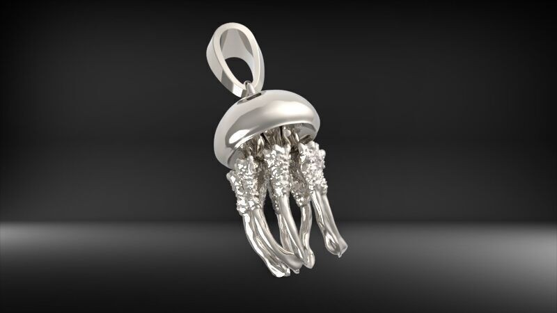 Jellyfish Pendant | 999 Fine Silver 17.5mm | Handmade USA