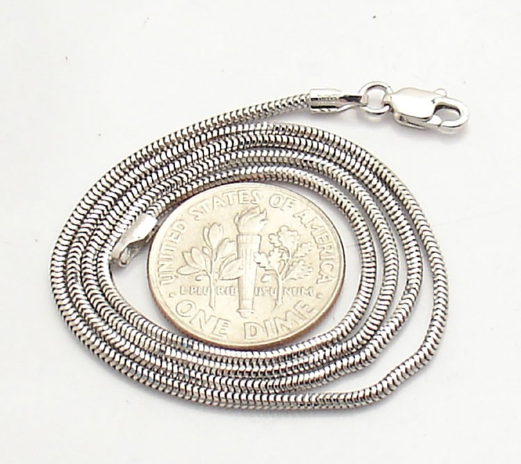 1.4mm Solid Round Snake Chain Necklace Real 14K White Gold ALL LENGTHS
