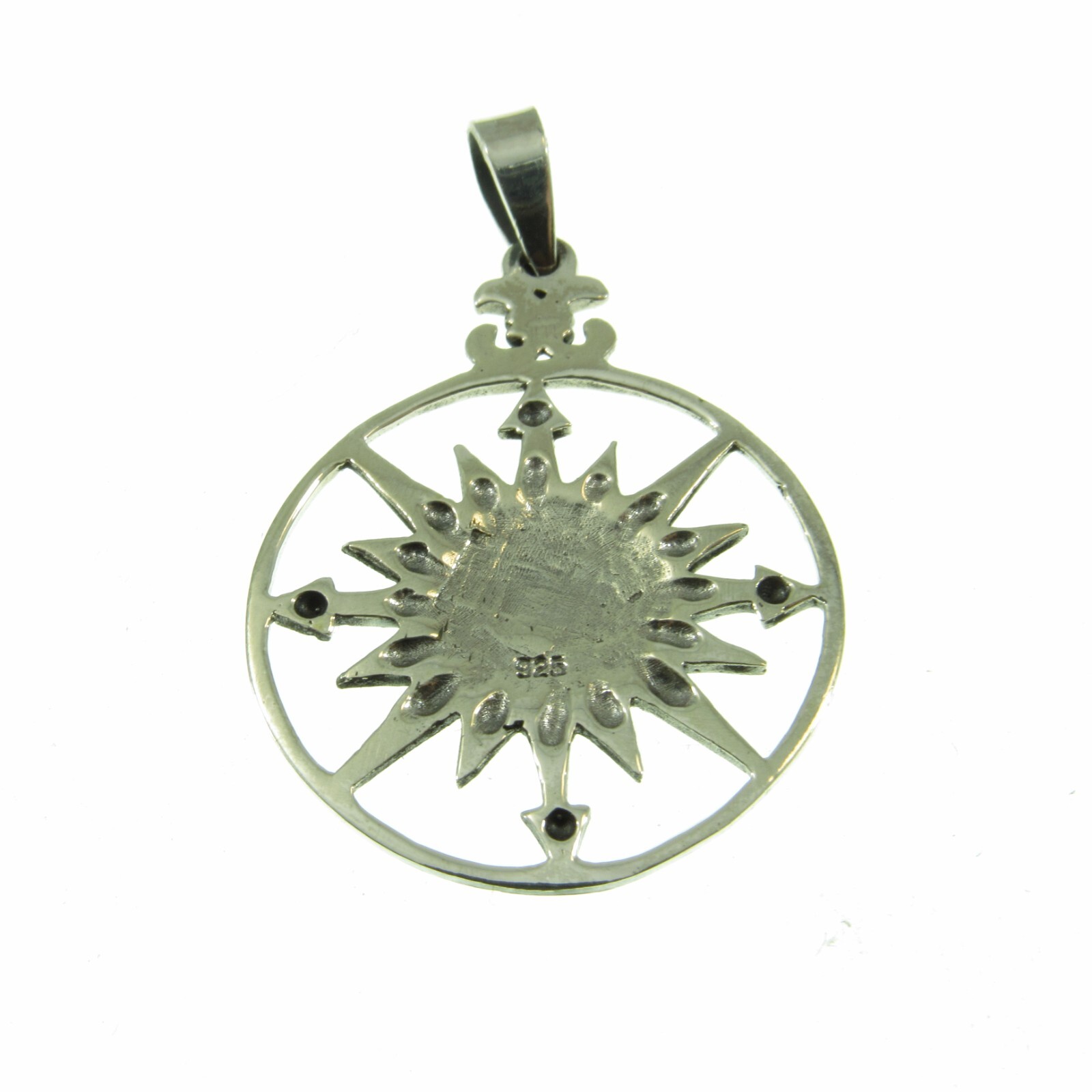 Handcrafted Solid 925 Sterling Silver Compass Pendant, Nautical Jewelry Charm
