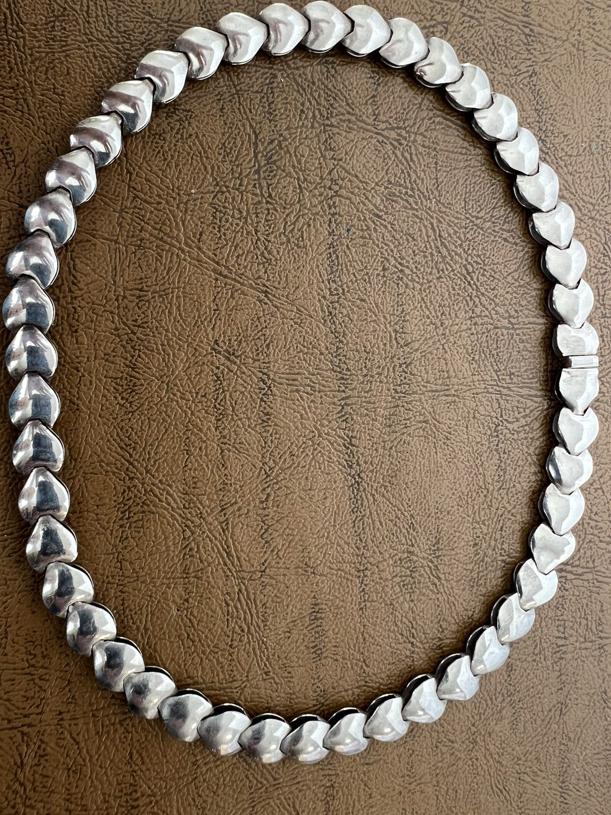 Reversible Hearts Sterling Silver Necklace Vintage 16” Unique