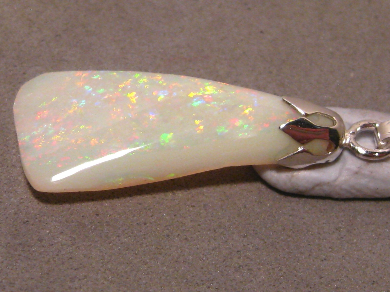 3.7 ct. Shell Opal Pendant – Solid Australian Gem Opal – Sterling Silver