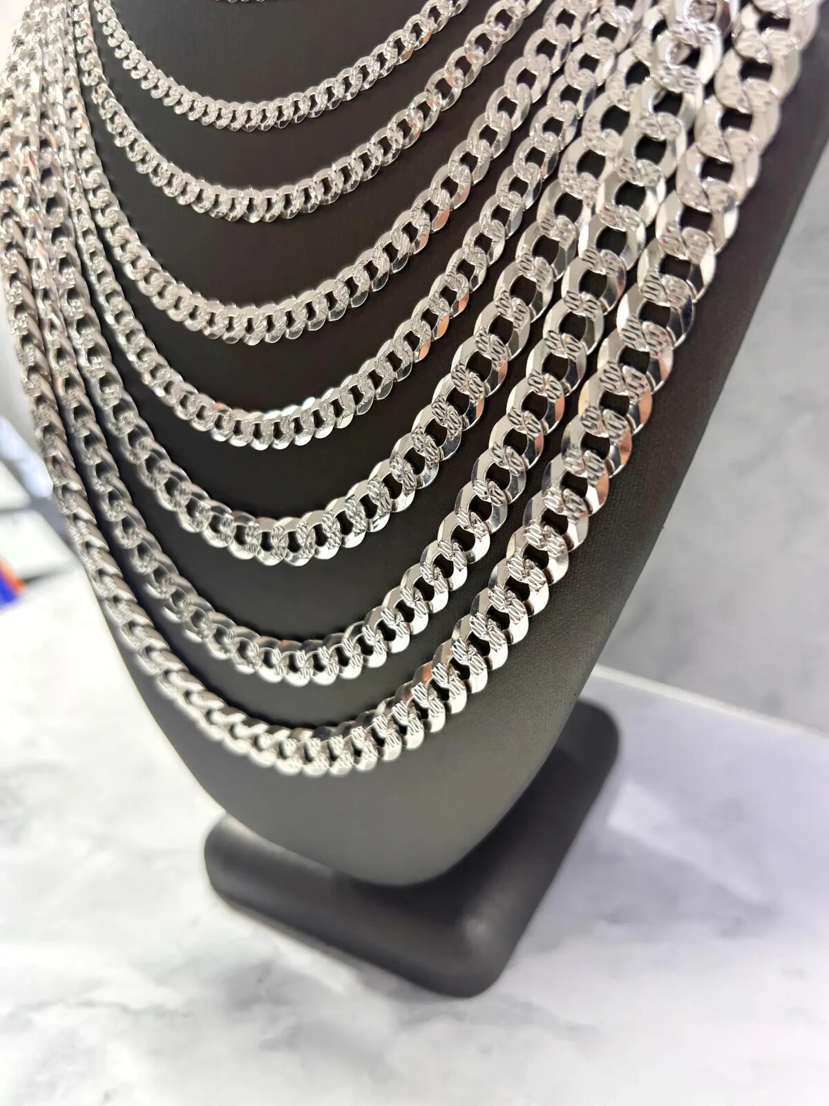 Solid 925 Sterling Real Italian Silver Cuban link Chain Necklace Men and Women