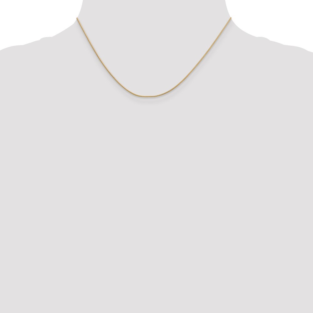 10K Yellow Gold .9mm Round Snake Chain; 16 inch; Lobster Clasp