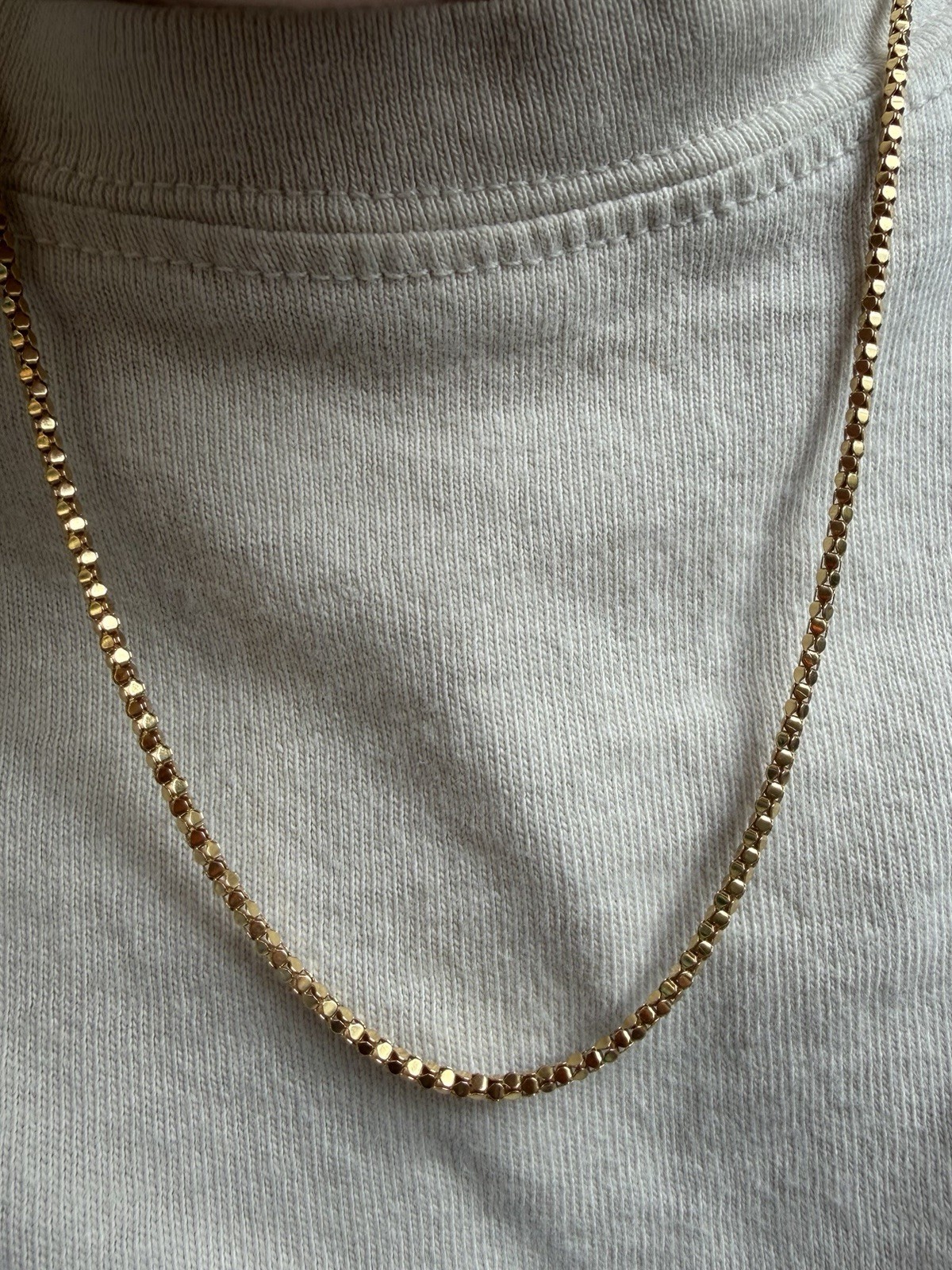 14k Yellow Gold Popcorn-like Chain Necklace 18-inch, 4.5g