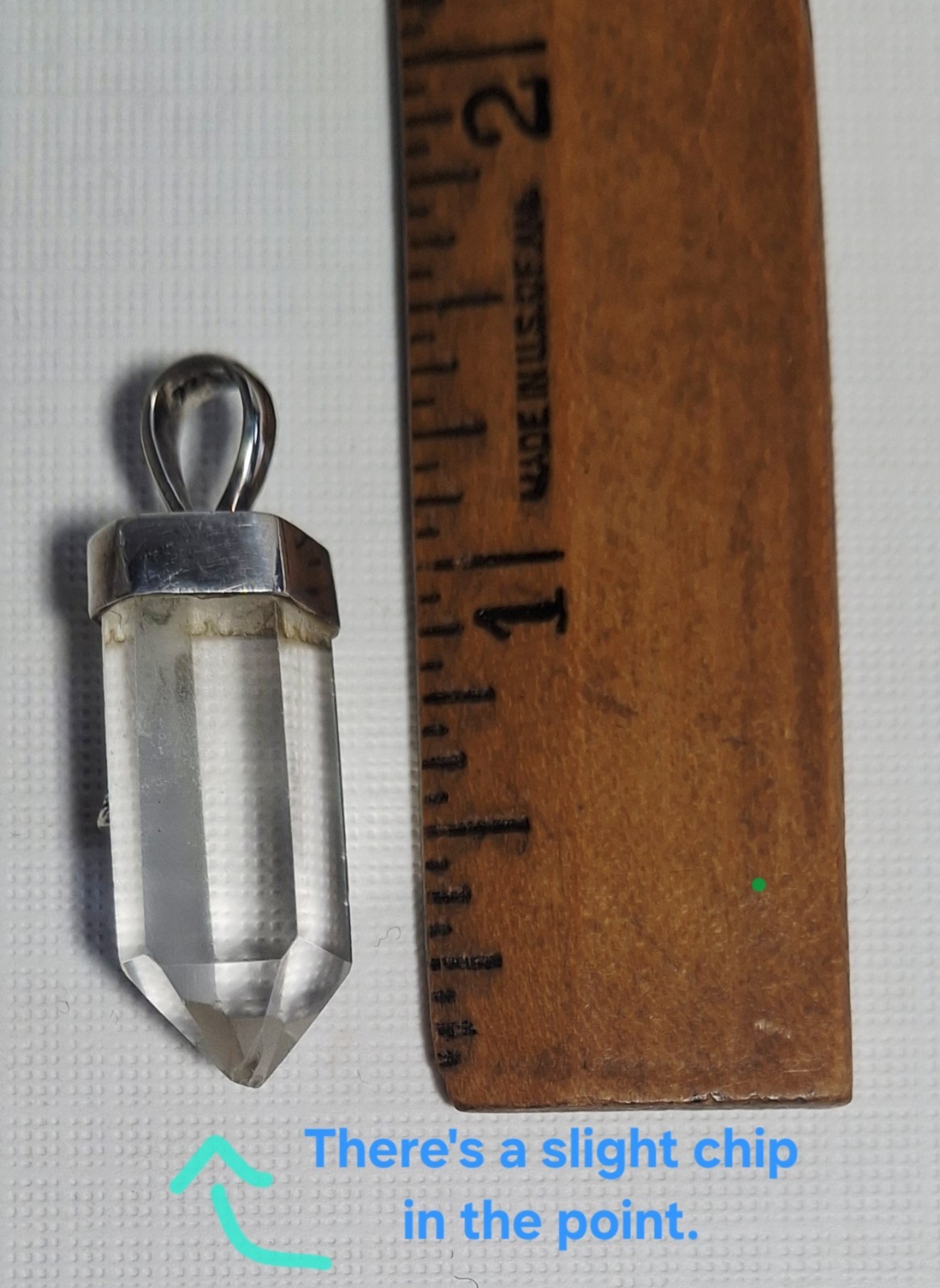 Clear Crystal Point Pendant with Sterling Siiver Bail & Buddha *Wholesale*