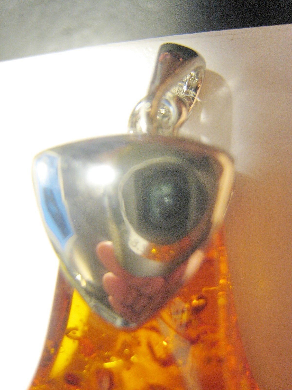 Pendant Fine Gold Plated 18KGP Amber 32g Very Good