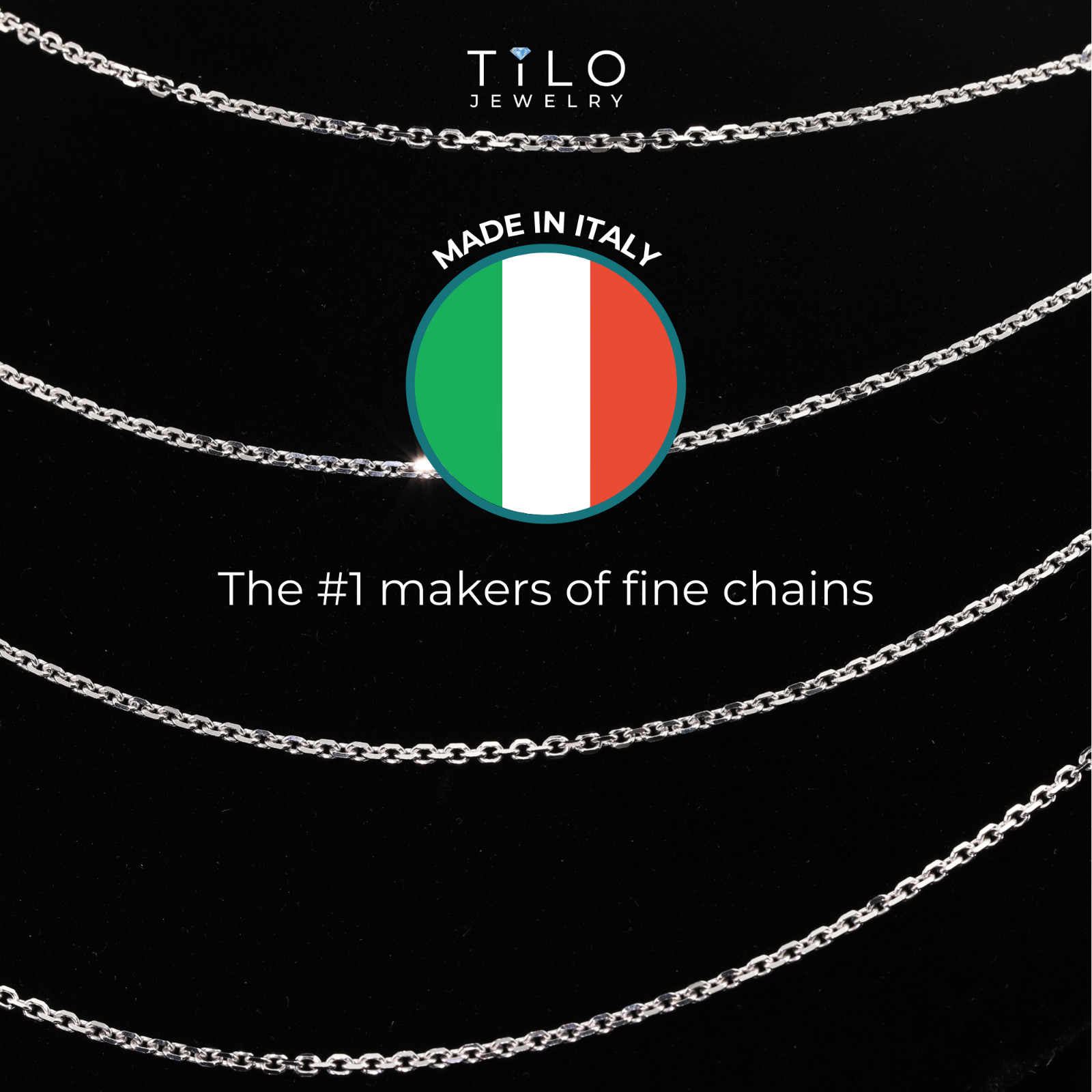 Solid 925 Sterling Silver Diamond-Cut Cable Chain Italian Necklace 16″ 18″ 20″