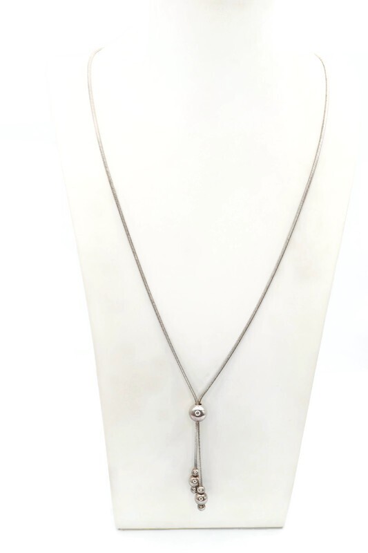 Milor Sterling Silver 925 Lariat Necklace 28″ Italy
