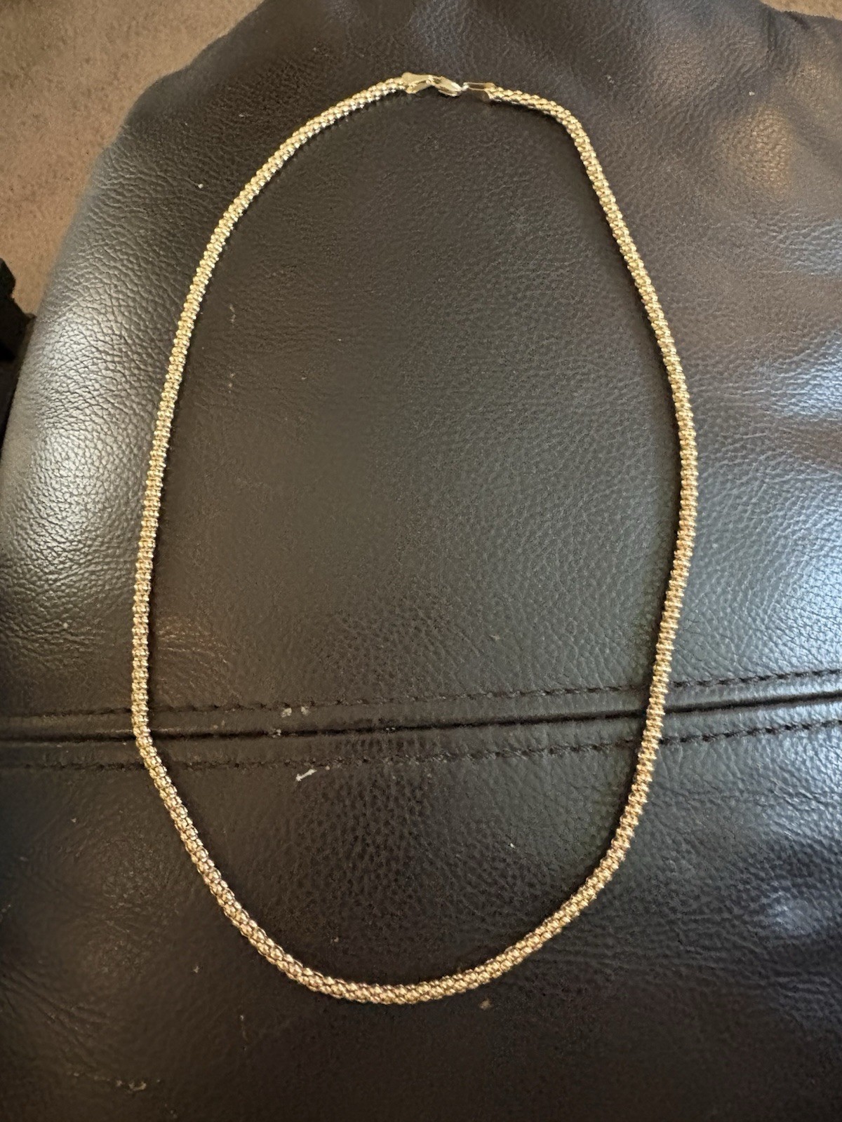 10K Solid Yellow Gold Popcorn Chain Necklace 18″ Lobster Clasp Stamped 10KT