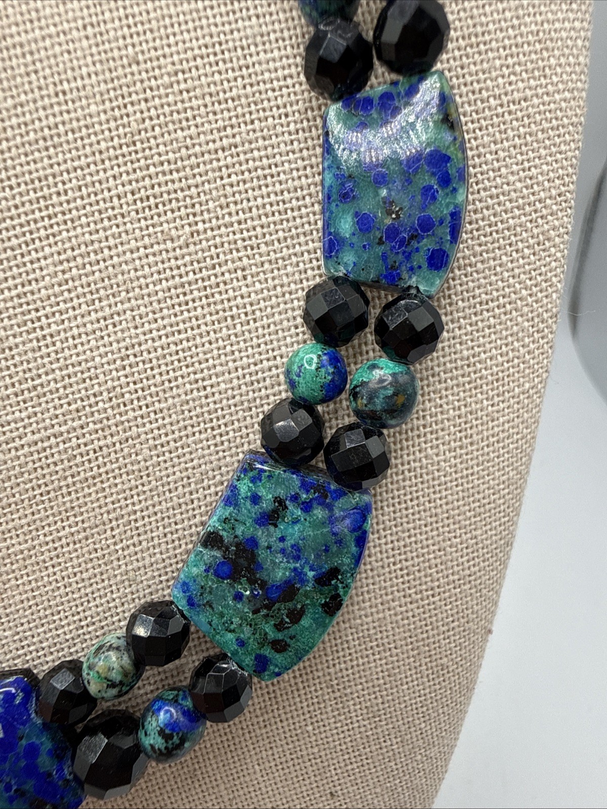 Jay King Reversible Natural Milpilla Azurite & Midnight Chalcedony 925 Necklace