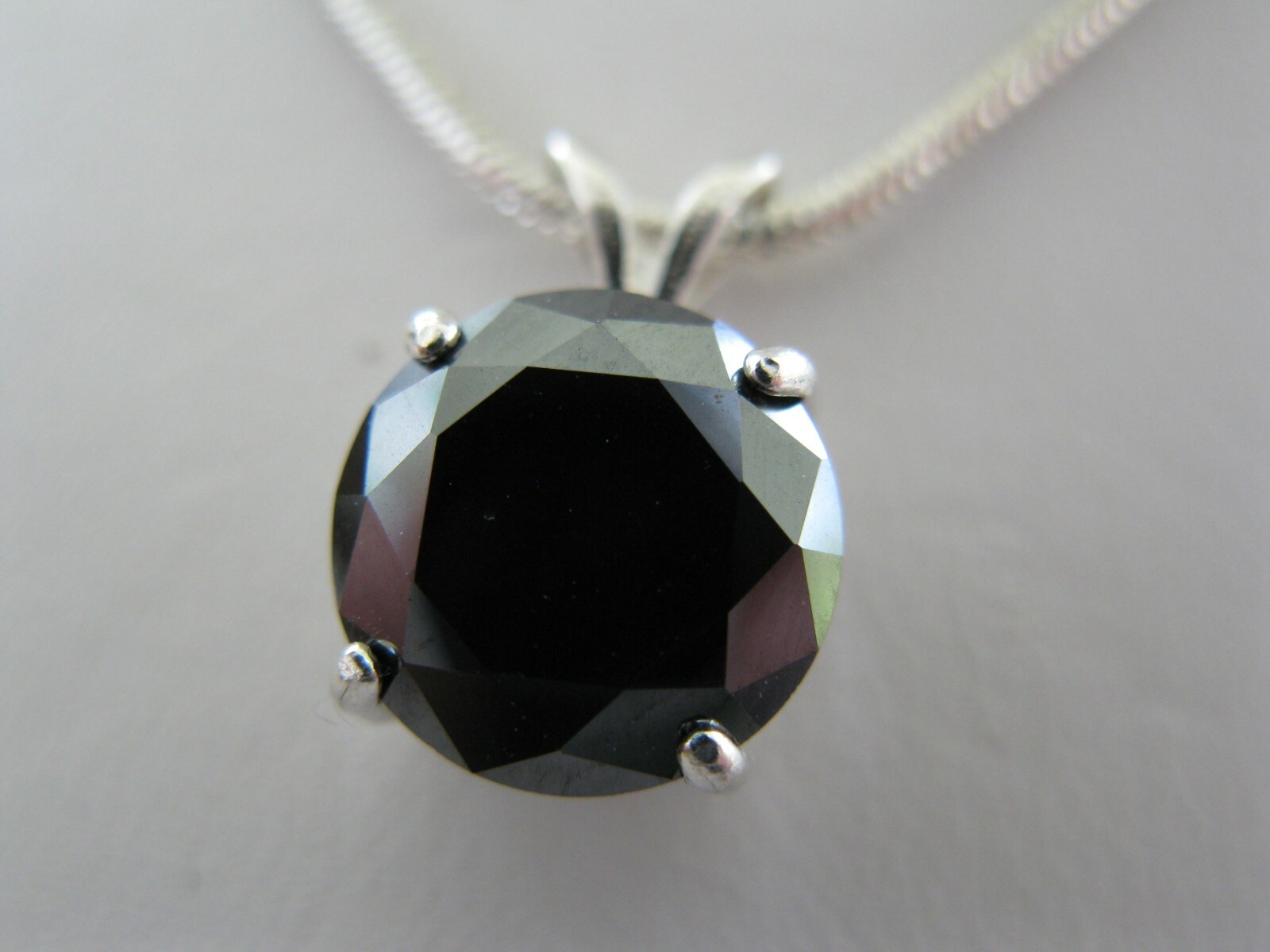 2.90ct REAL NATURAL BLACK DIAMOND NECKLACE,CERTIFICATE,FREE DIAMOND TESTER,REAL