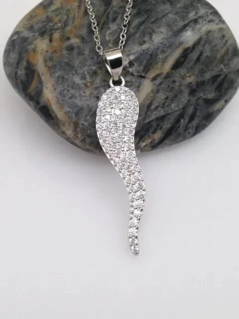 2.00 Ct Round Cut Lab-Created Diamond Women’s Horn Pendant 14K White Gold Plated