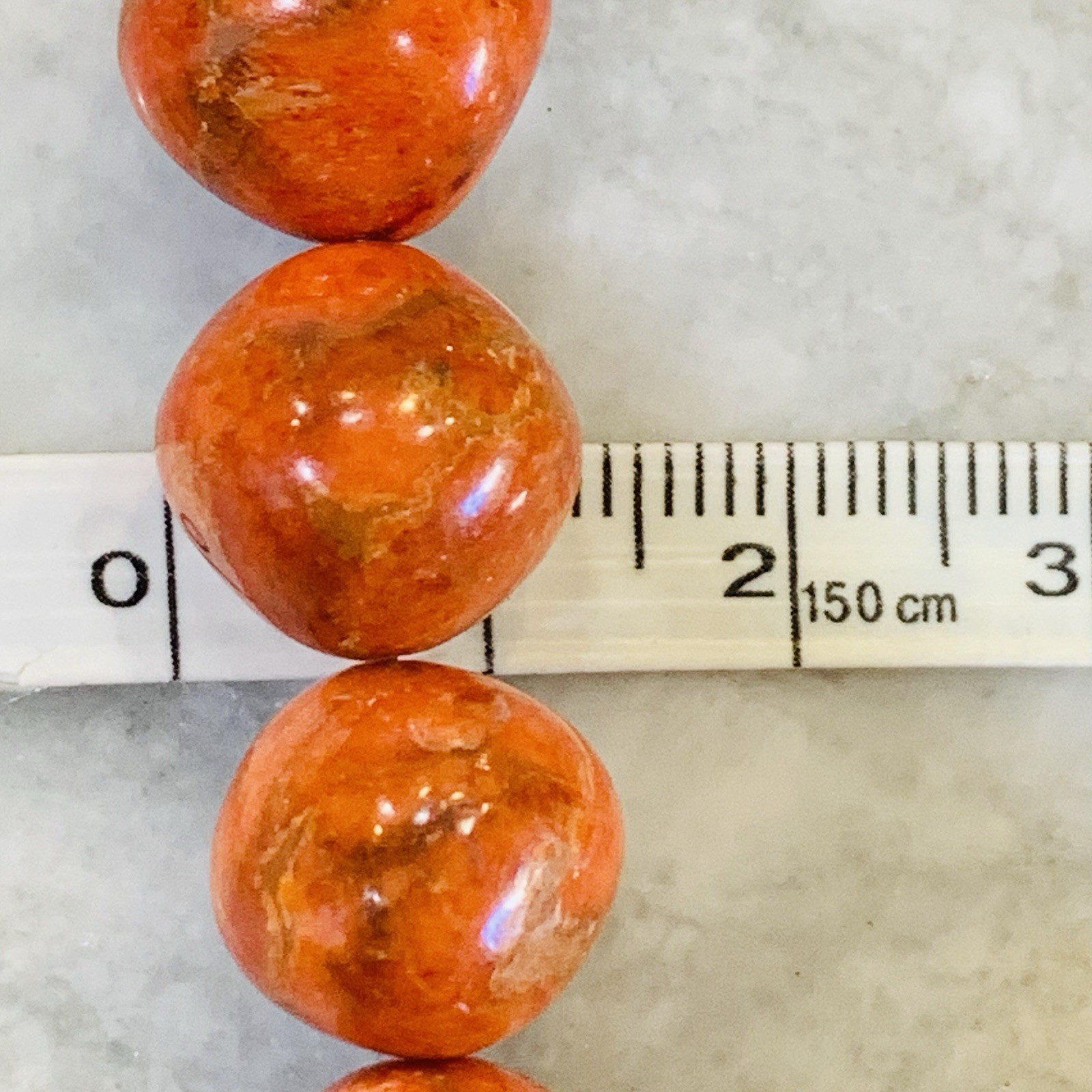 Orange Jasper Necklace JAY KING DTR Mine Finds 13mm Sterling Silver VTG 18″-20″