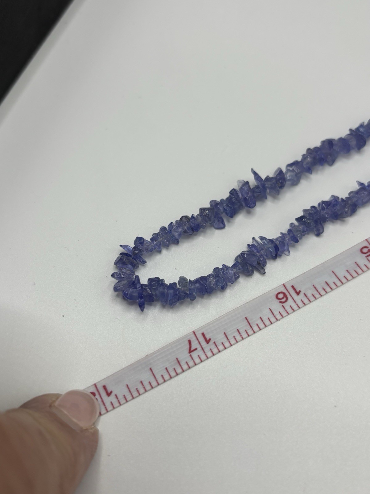 Tanzanite Chip Beaded Necklace Dainty Fashion Jewelry 35” Purple